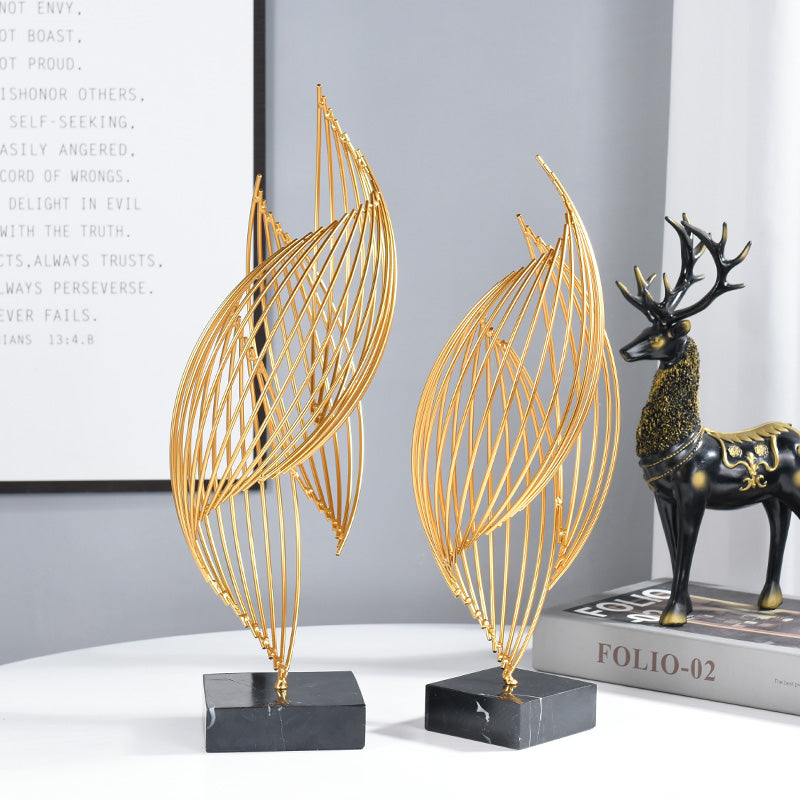 Golden Whirl Light : Sculpture d'art de luxe moderne