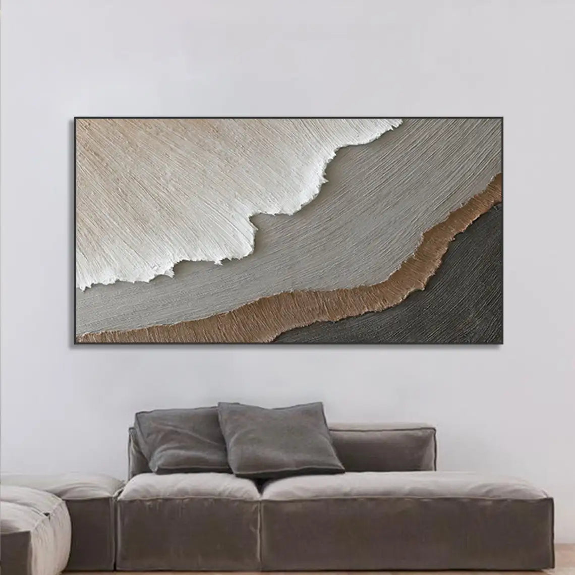 Earthy Wave Art abstrait sur toile - Fabriqué à la main