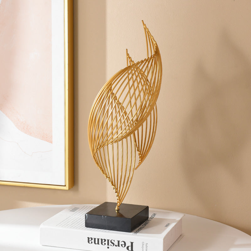 Golden Whirl Light : Sculpture d'art de luxe moderne