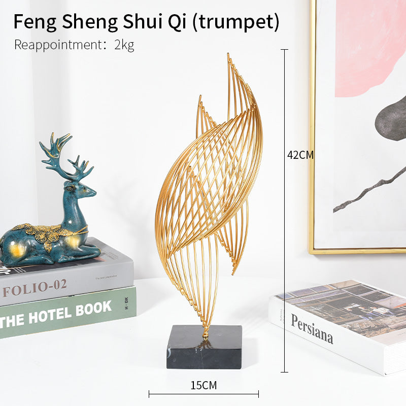 Golden Whirl Light : Sculpture d'art de luxe moderne