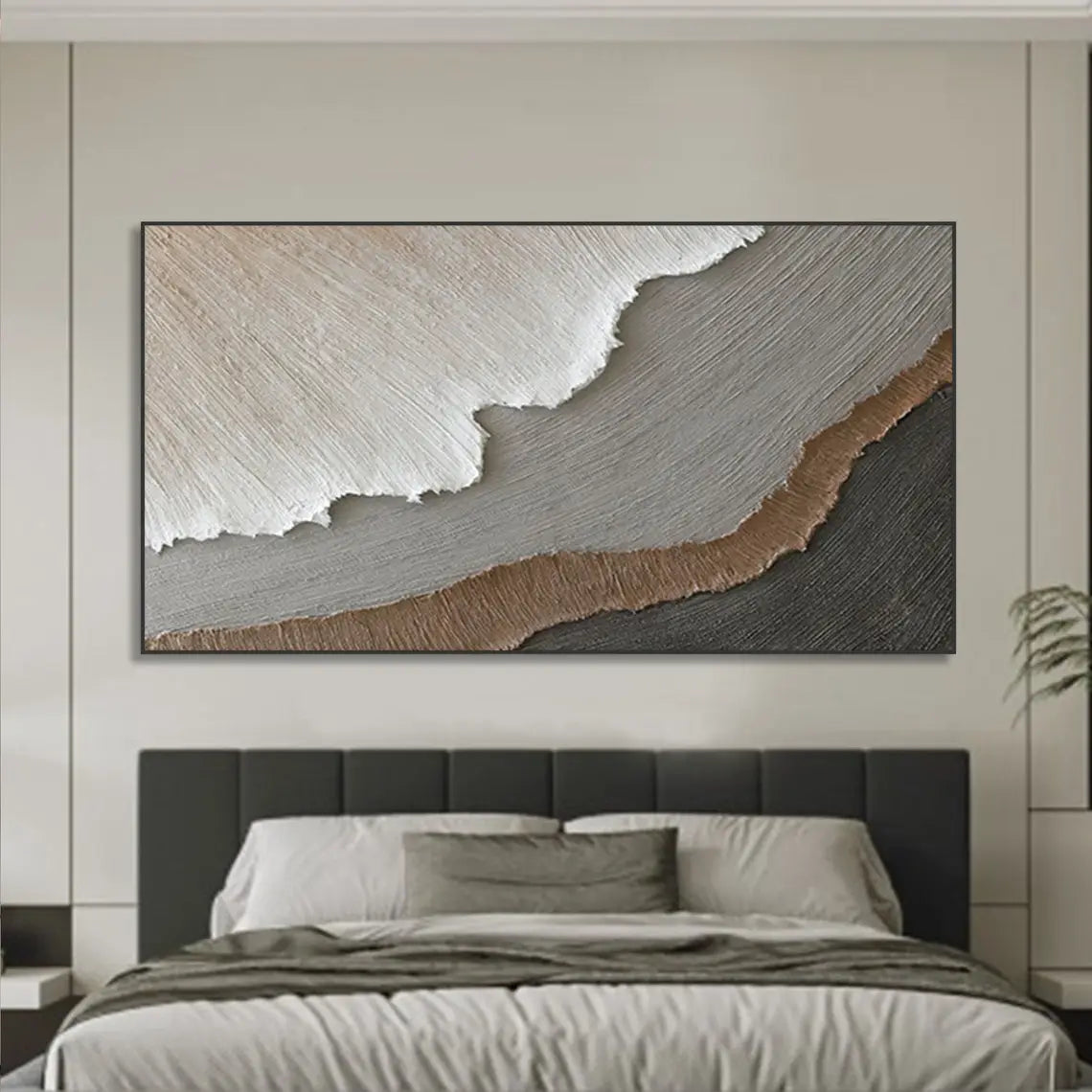 Earthy Wave Art abstrait sur toile - Fabriqué à la main