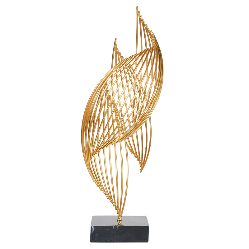 Golden Whirl Light : Sculpture d'art de luxe moderne