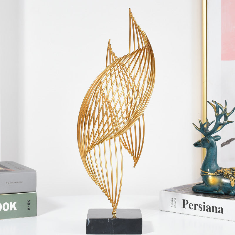 Golden Whirl Light : Sculpture d'art de luxe moderne